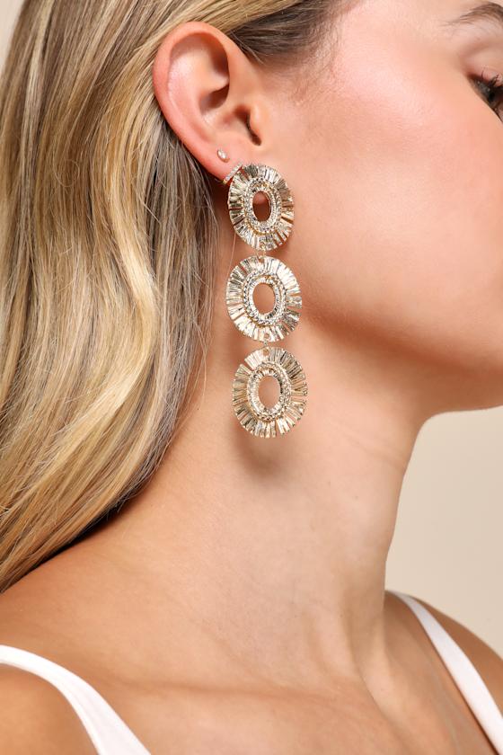 Burst of Brilliance Gold Drop Earrings 4