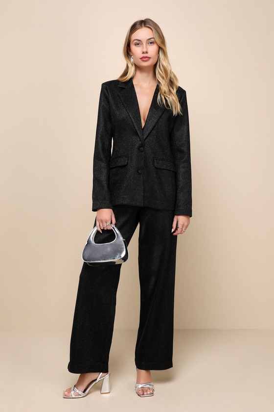 Sparkly Energy Black Glitter Blazer 3