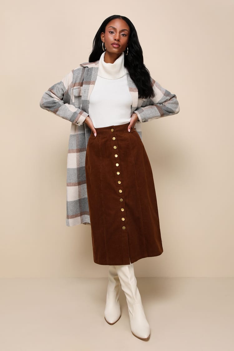 brown corduroy skirt images