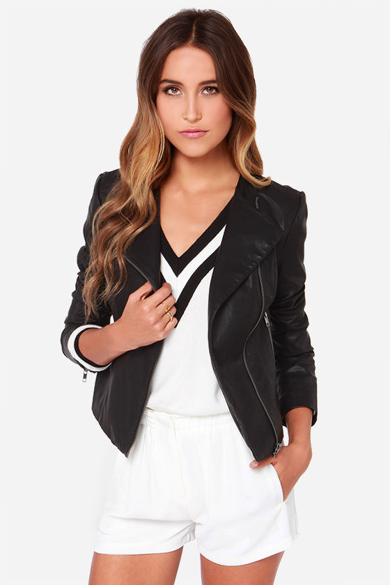 Lulus black deals leather jacket