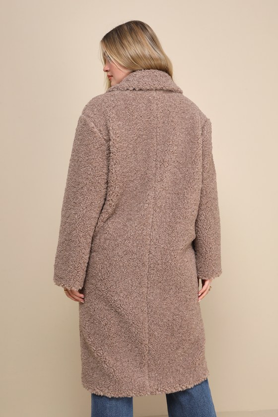 Amazing Comfort Taupe Shearling Long Coat 2