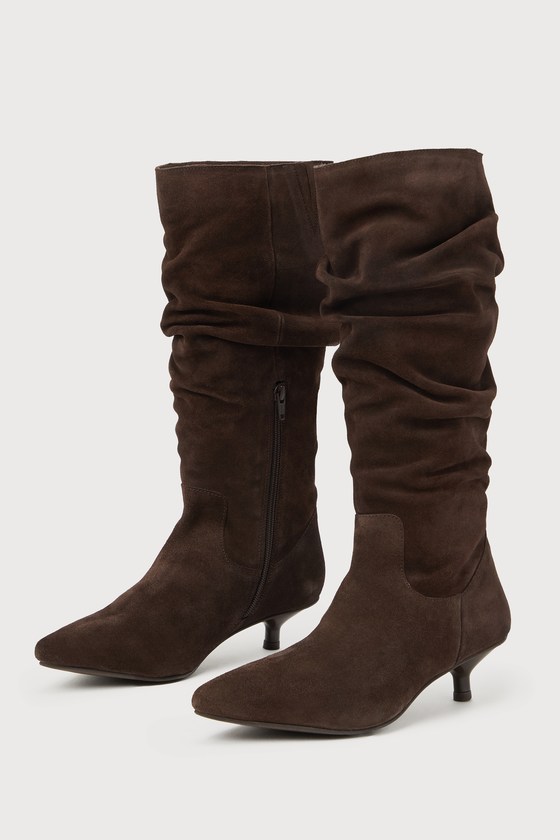 Seychelles Acquainted - Brown Knee-High Boots - Kitten Heel Boots - Lulus