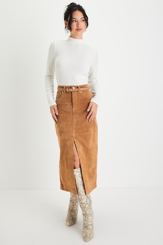 Ivory Ribbed Knit Top - Mock Neck Top - Ivory Long Sleeve Top - Lulus