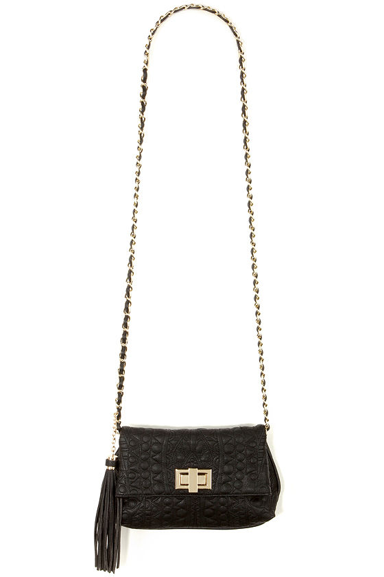 Big Buddha Jerome - Black Crossbody - Gold Chain Purse - $65.00 - Lulus