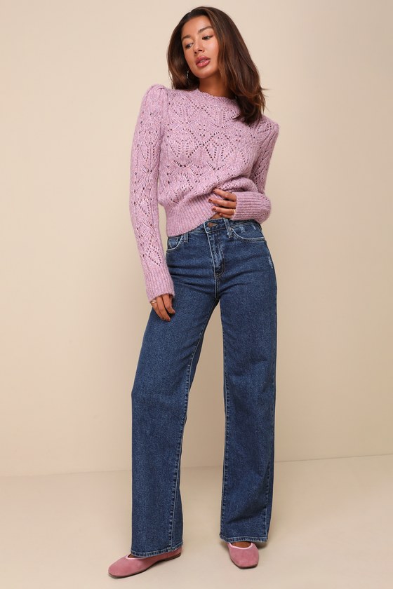 Simply Cool Dark Wash Denim High Rise Wide Leg Jeans 2