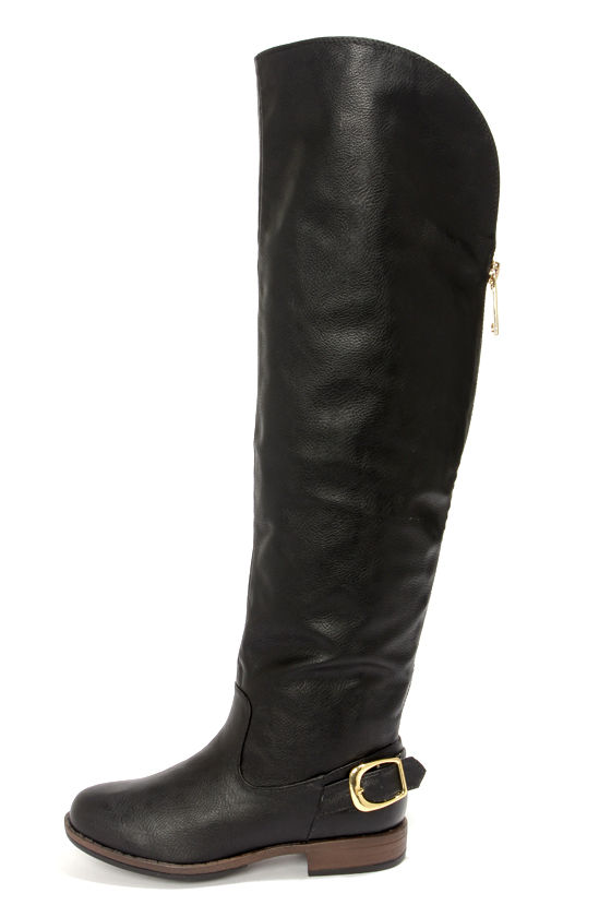 Cute Black Boots - Over the Knee Boots - Flat Boots - OTK Boots - $49. ...
