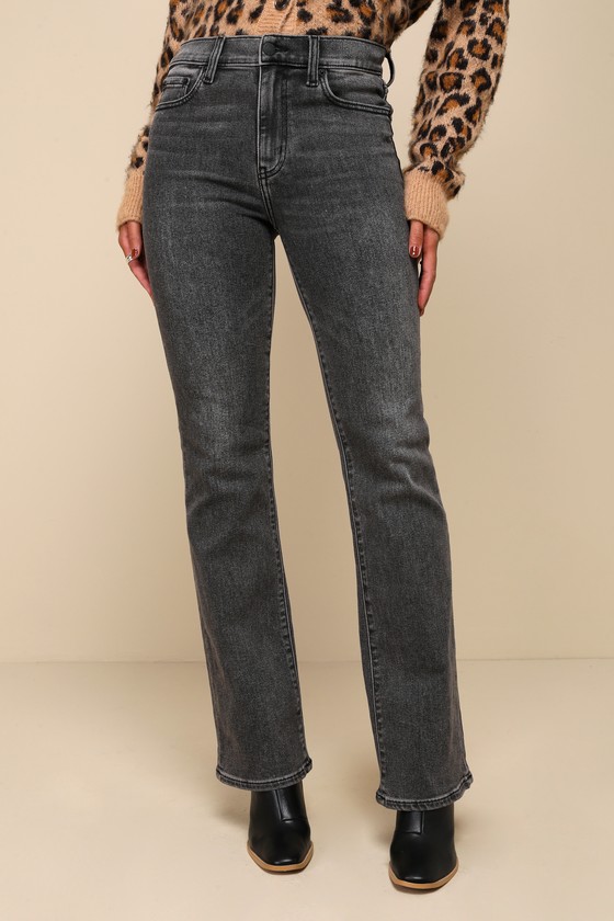 Cover Girl Washed Black Mid Rise Bootcut Denim Jeans