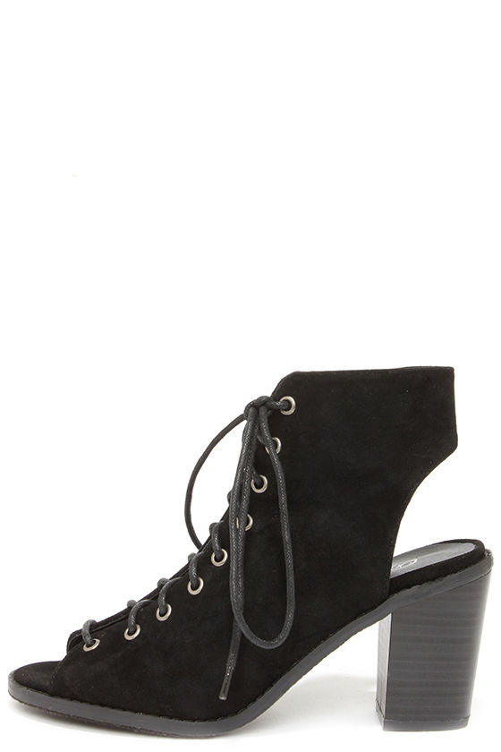 lace peep toe booties