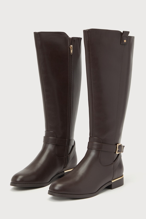 Baruna Dark Brown Buckle Knee-High Boots 1
