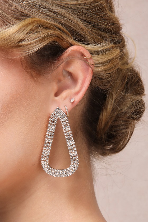8 OTHER REASONS SIN CITY 14KT GOLD RHINESTONE STATEMENT EARRINGS