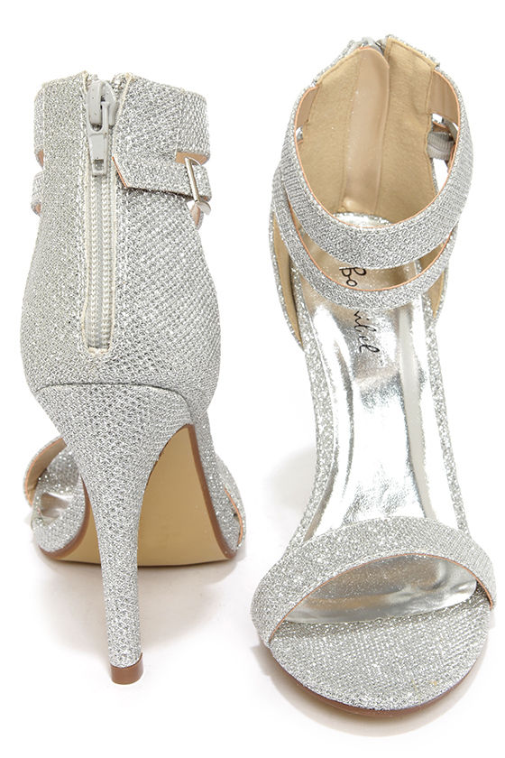 lace up glitter heels