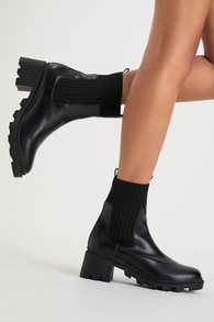 Jerico Black Slip-On Ankle Boots