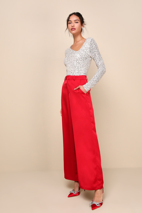 Unique Vibe Beige Sequin Asymmetrical Long Sleeve Top 3