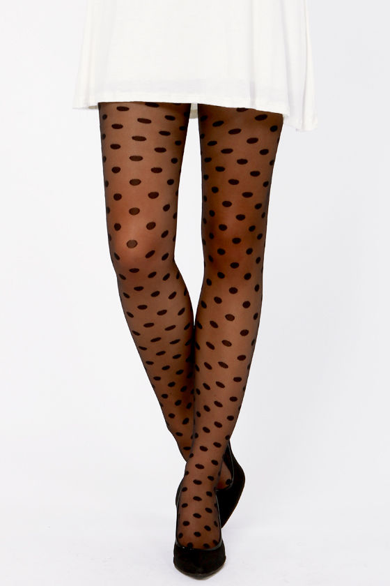 Tabbisocks Popping Dots Sheer Black Polka Dot Tights