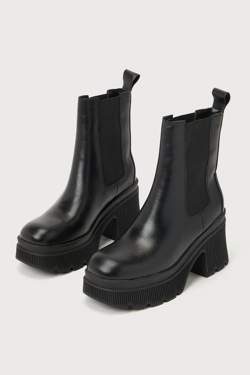 platform lug sole chelsea boots