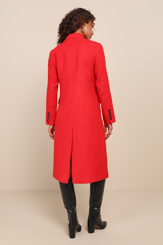 Favorite Fall Red Double Breasted Wool Coat 2