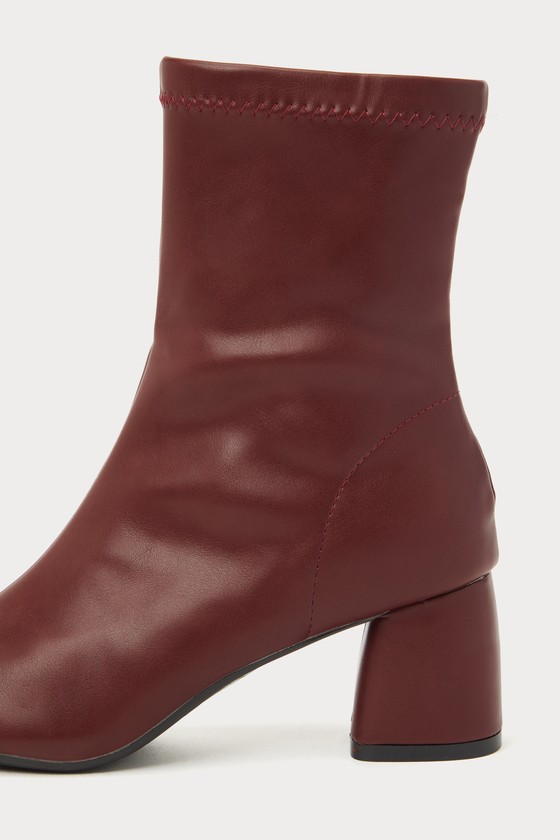 Wine red booties new arrivals