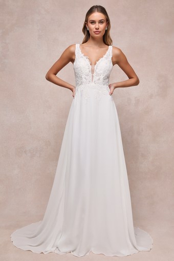 Forever Promised White Chiffon Embroidered Sequin Maxi Dress 1