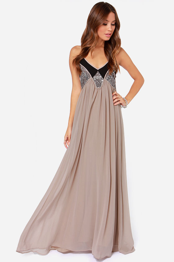 sequin top maxi dress