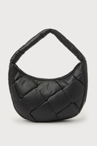 Stylish Motivation Black Woven Oversized Shoulder Bag