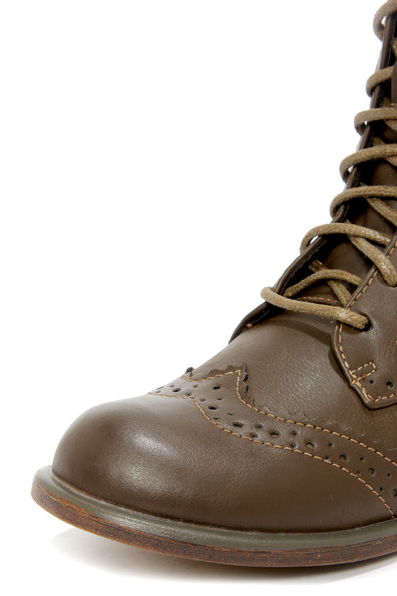 taupe lace up combat boots