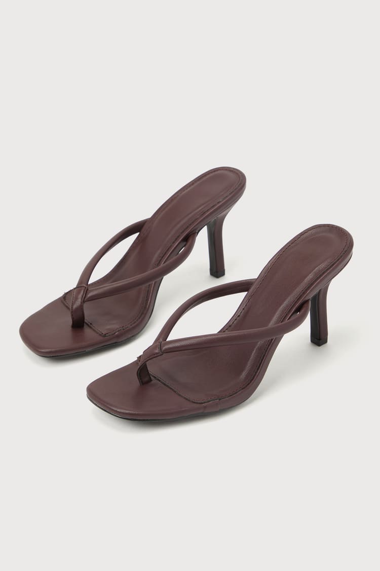 Cocoa Brown High Heels - Thong High Heel Sandals - Brown Heels - Lulus
