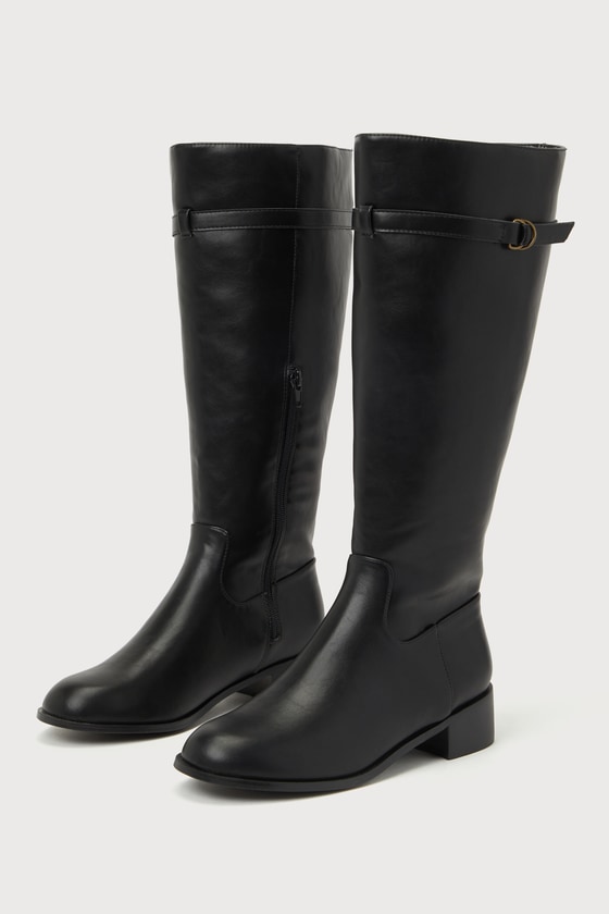 Cedrina Black Knee-High Boots 1