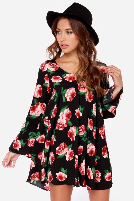 floral print swing dress