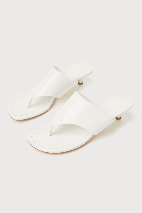 White thong sandals with heels top