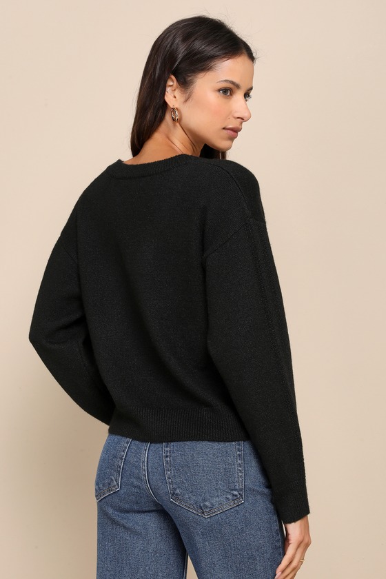 Love Me Black Pullover Sweater
