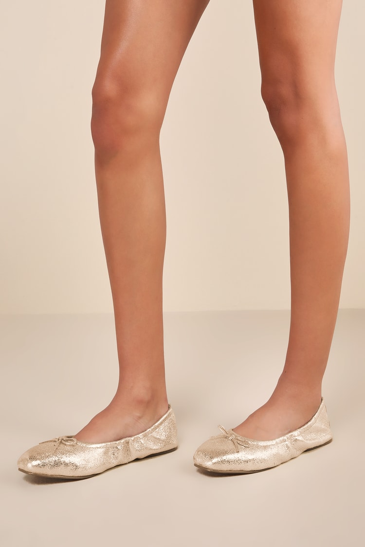 Work Attire with Gold Ballet Flats
