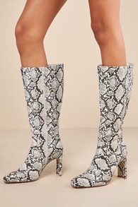 Claramay Snake Knee-High Boots