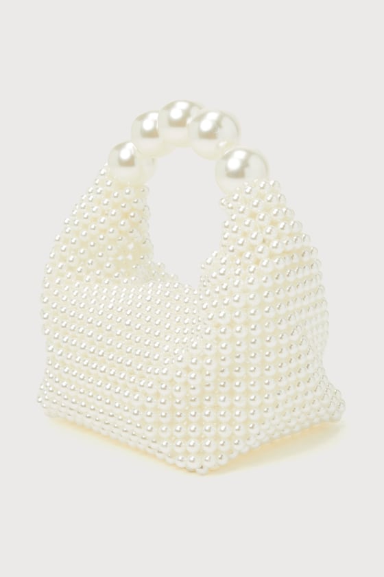 Upgraded Glam White Pearl Handbag 3