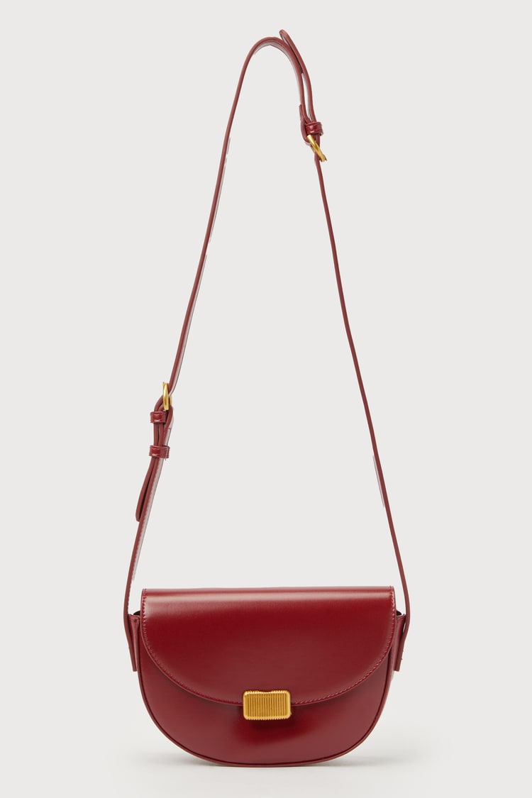 Perfect Sunday Rust Red Half Circle Crossbody Bag