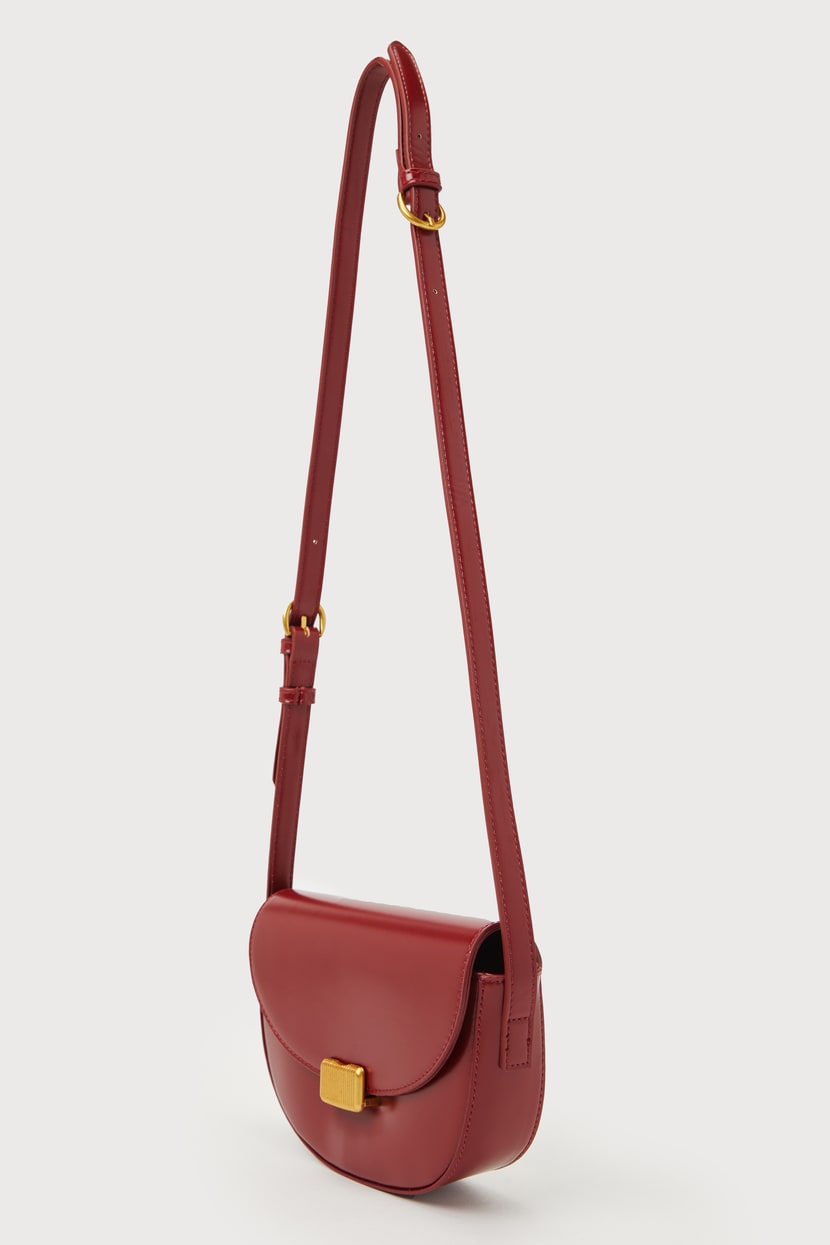 Perfect Sunday Rust Red Half Circle Crossbody Bag