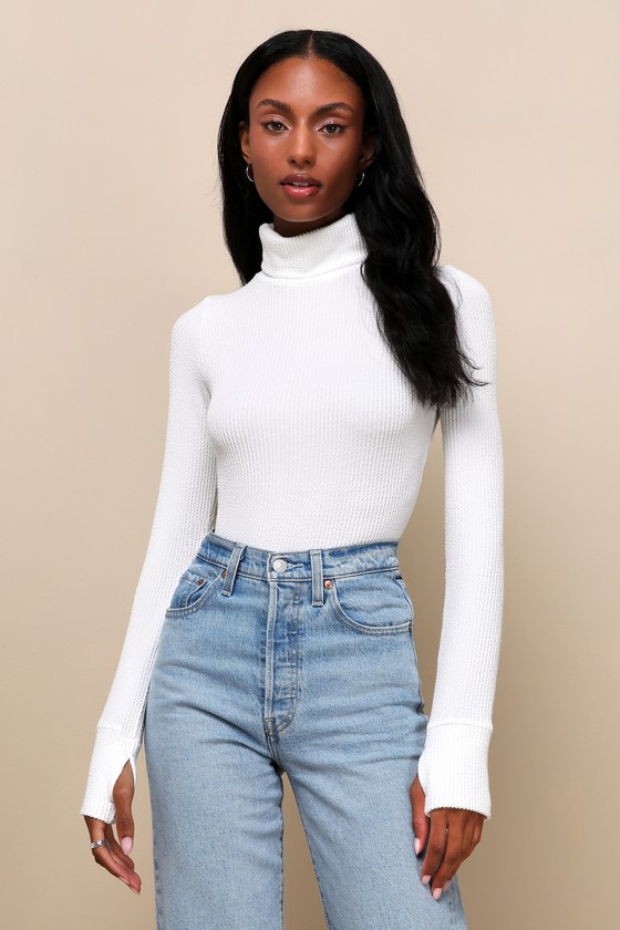 Ribbed Knit Turtleneck Long Sleeve Top (3 Color Ways)