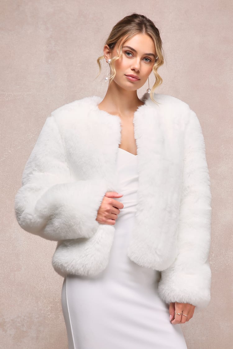 White Faux Fur Coat