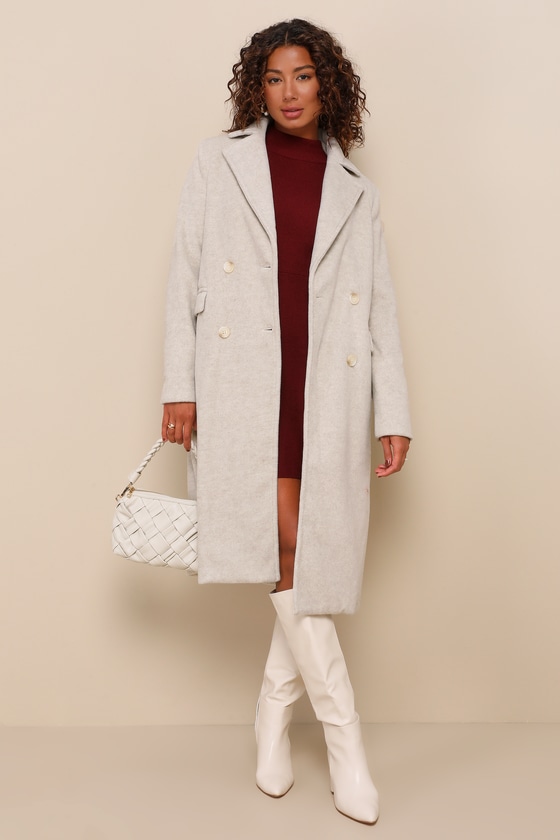 Brisk Elegance Light Beige Double-Breasted Coat 5