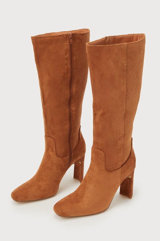 Claramay Camel Suede Knee-High Boots 1