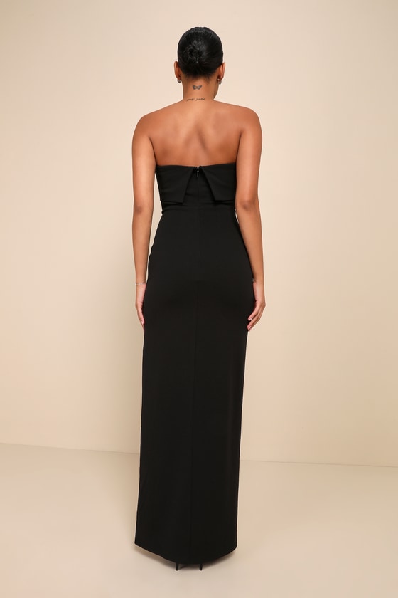 Classy Consideration Black Strapless Maxi Dress - thumbnail 2
