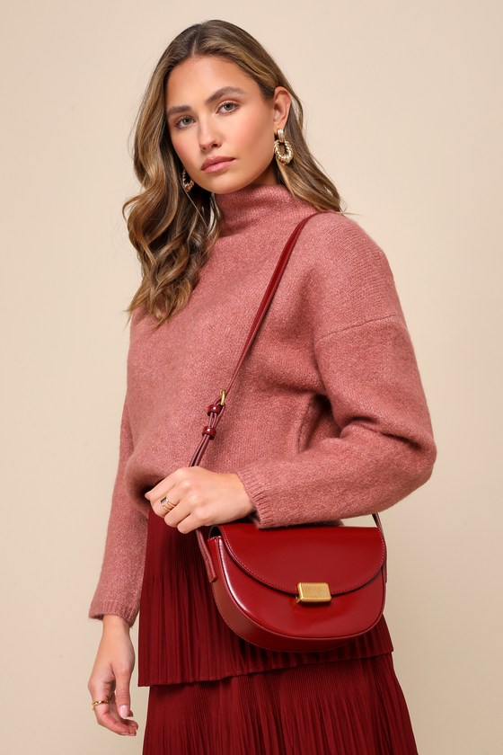 Perfect Sunday Rust Red Half Circle Crossbody Bag 1