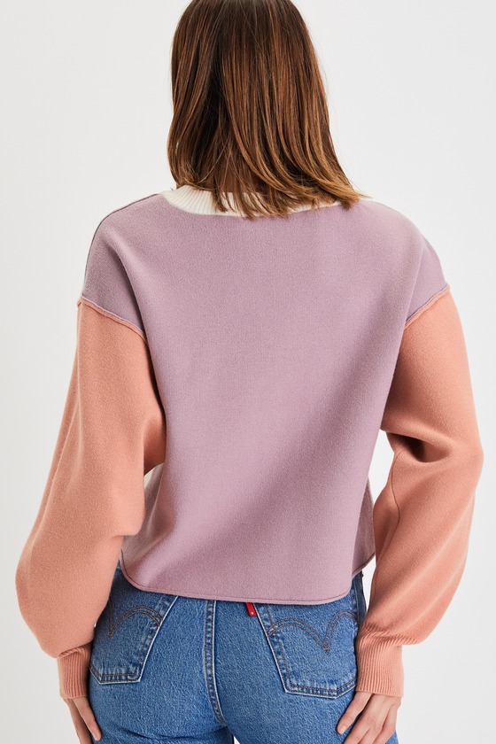 Ivory Color Block Sweatshirt - Sweatshirt - Pullover Sweatshirt - Lulus