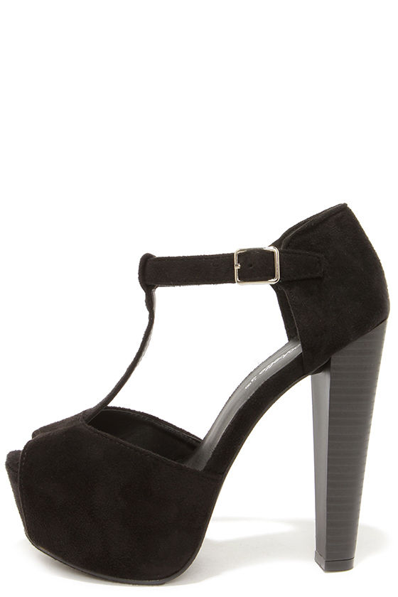 Cute Black Heels - T-Strap Heels - Platform Heels - $32.00 - Lulus