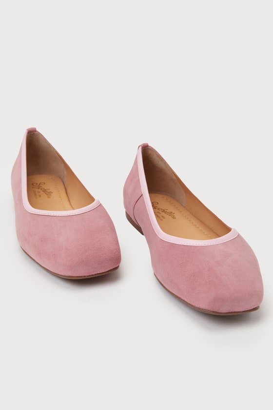 Shop Seychelles City Streets Rose Suede Leather Ballet Flats In Pink