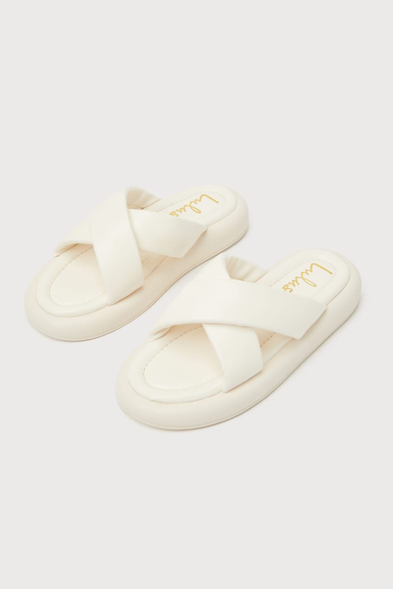 Sumire Bone Flatform Slide Sandals