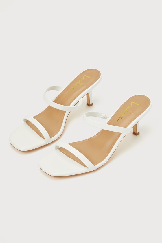 white slides with heel