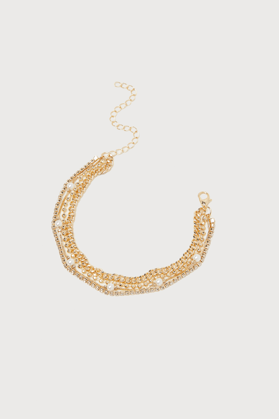 【LAZY DAWN】seed chain bracelet B019〜ブレスレット★2021SS Elaina Gold Adjustable Chain Bracelet in Light Blue Illusion