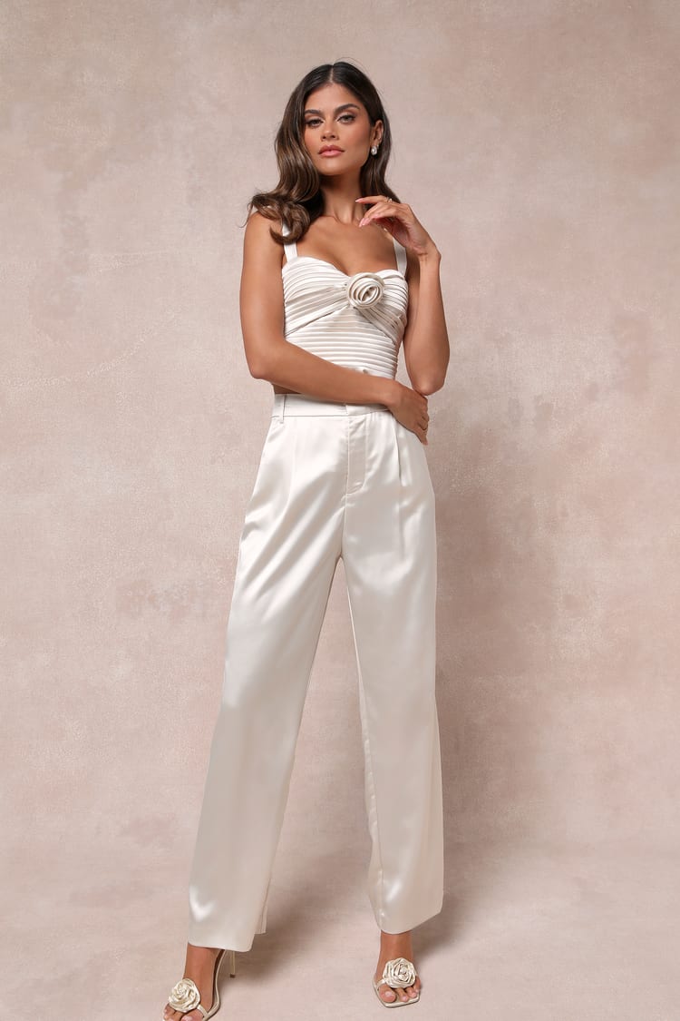 champagne color dress pants Satin - High-Rise Pants - Straight Leg Pants champagne color suit Men's Dress Pants: Slim summer boho dresses Dry Clean Only Do Size:0-3 month