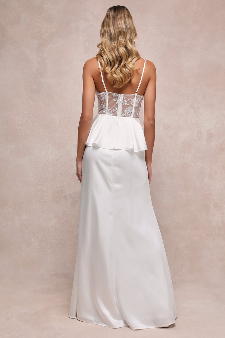 white peplum dress macys Carina Peplum Cotton Shirt Dress / White | MESHKI