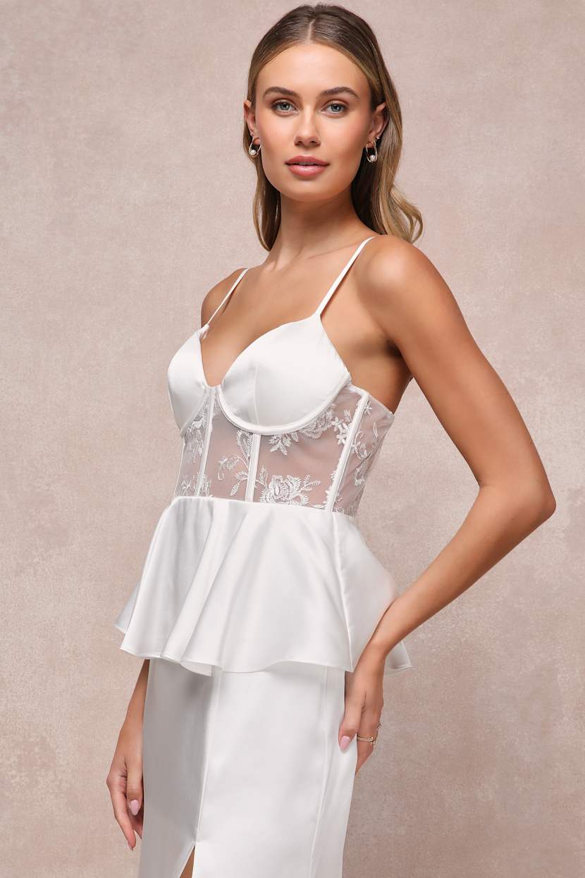 white peplum dress macys Women's White Peplum Going Out & Party Outfits